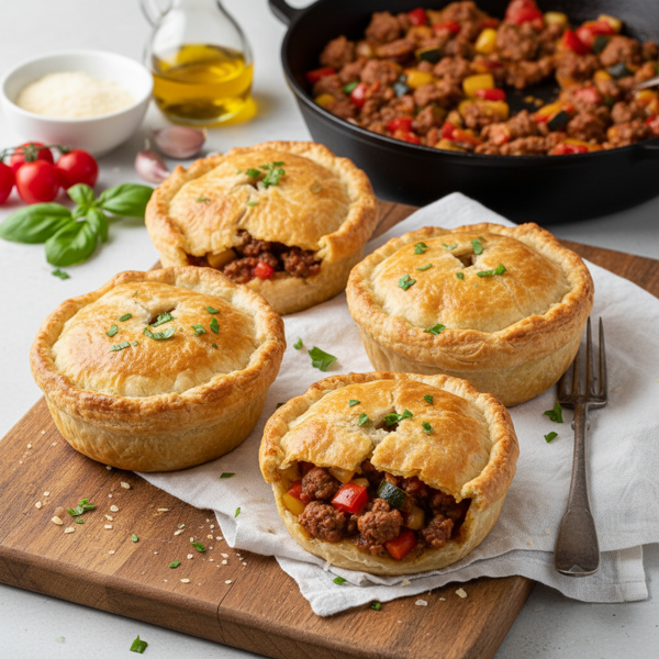 Savory Italian Meat and Veggie Pot Pies recipe