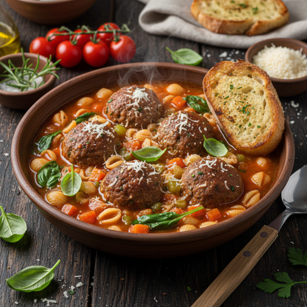 Savory Italian Meatball Soup Delight recipe