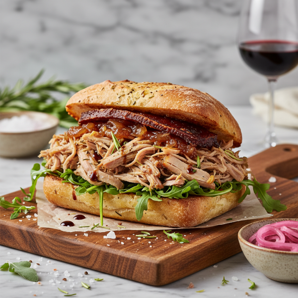 Savory Italian Porchetta Pulled Pork Sandwich recipe