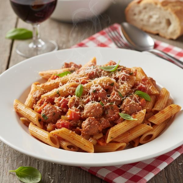 Savory Italian Sausage Ragu with Penne Pasta recipe