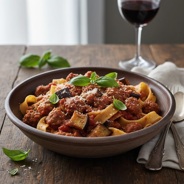 Savory Italian Sausage and Eggplant Ragu recipe