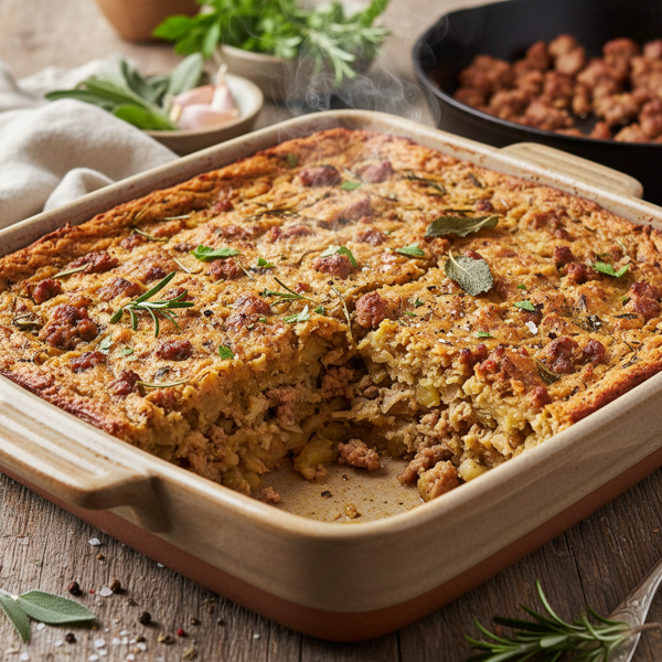 Savory Italian Sausage and Herb Bread Dressing recipe