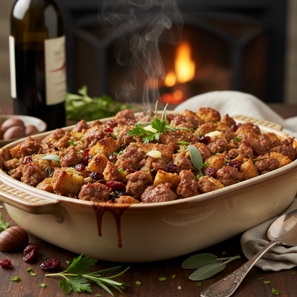 Savory Italian Sausage and Herb Stuffing recipe