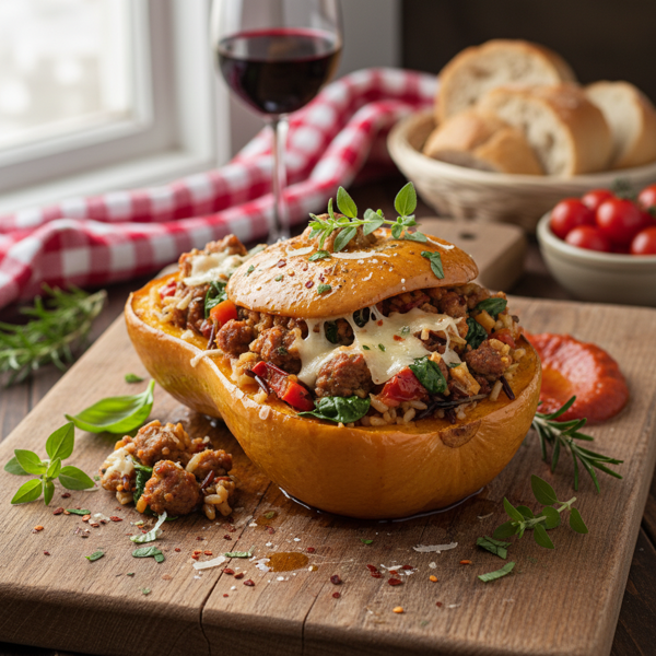 Savory Italian Stuffed Squash Delight recipe