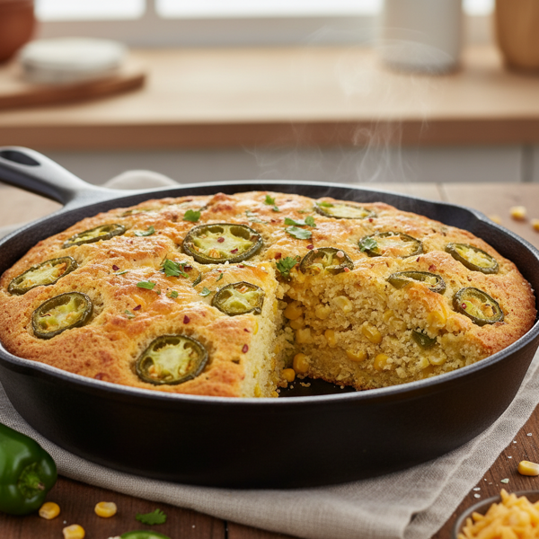 Savory Jalapeño Cheddar Cornbread recipe