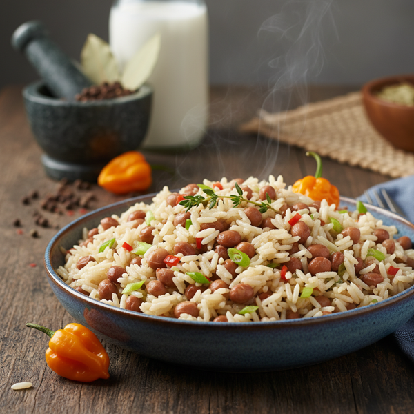 Savory Jamaican Coconut Rice and Pigeon Peas recipe