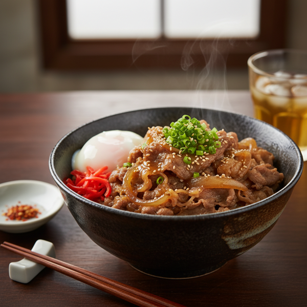 Savory Japanese Beef Bowl (Gyudon) recipe