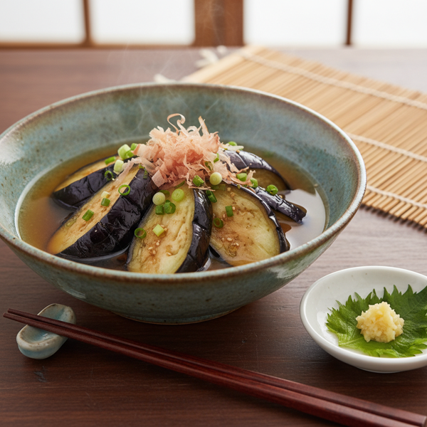 Savory Japanese Eggplant with Dashi Broth recipe