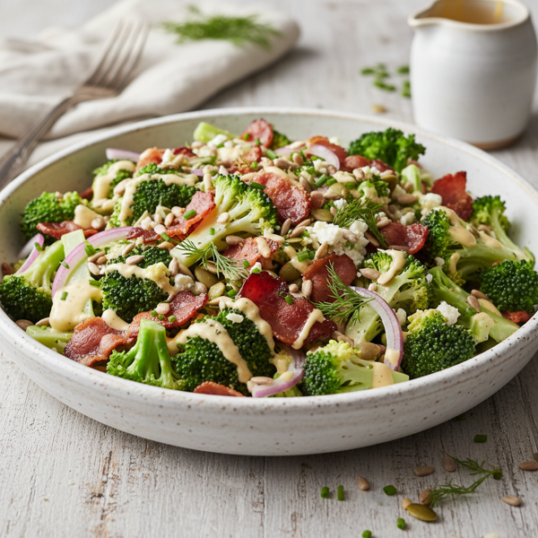 Savory Keto Broccoli Bacon Crunch Salad recipe
