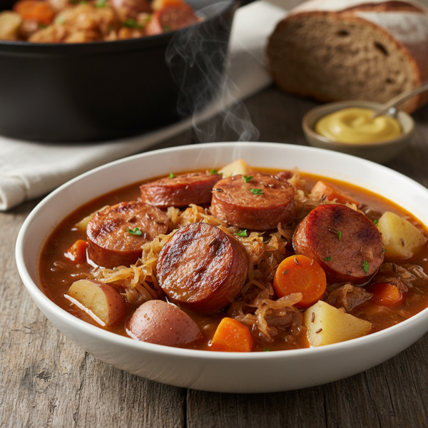 Savory Kielbasa and Sauerkraut Stew recipe