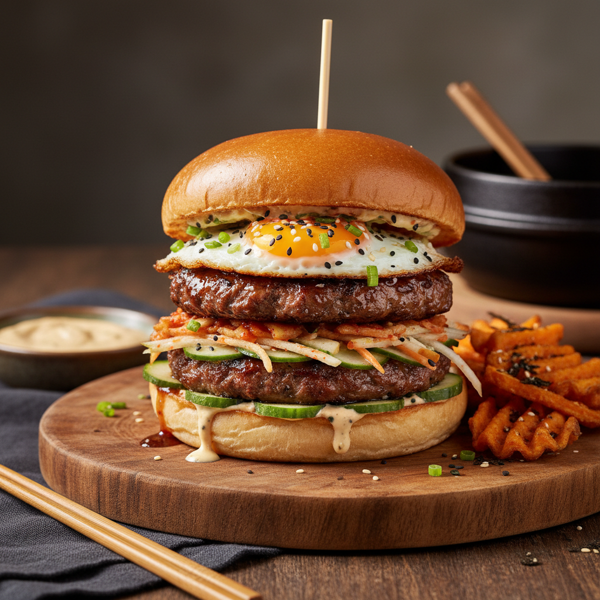 Savory Korean-Style Beef Burgers recipe