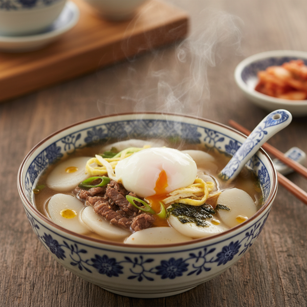 Savory Korean Rice Cake Soup (Ddeok Gook) recipe