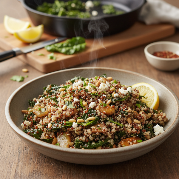 Savory Lacinato Kale & Quinoa Pilaf recipe