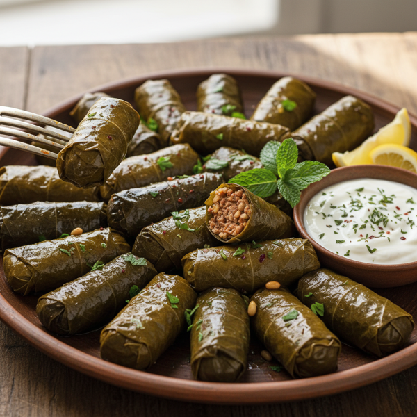 Savory Lamb-Stuffed Grape Leaves recipe