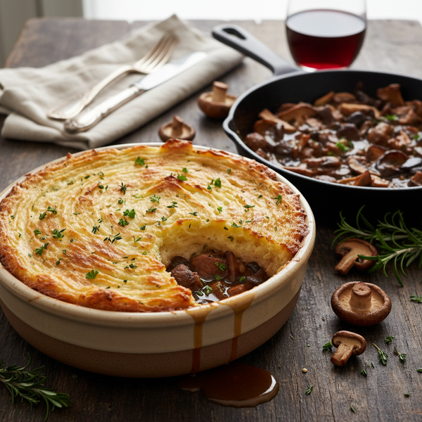 Savory Lamb and Wild Mushroom Cottage Pie recipe