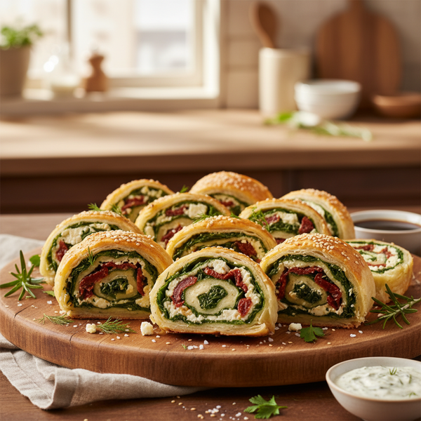 Savory Layered Pinwheel Roll-Ups recipe