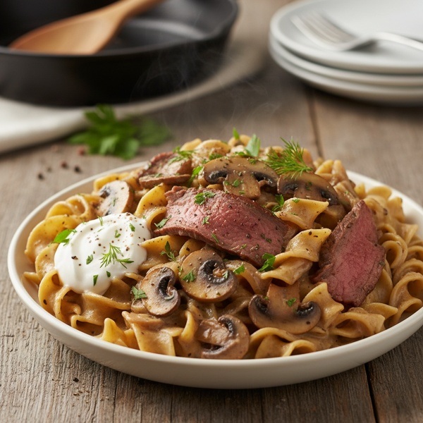 Savory Leftover Roast Beef Stroganoff recipe