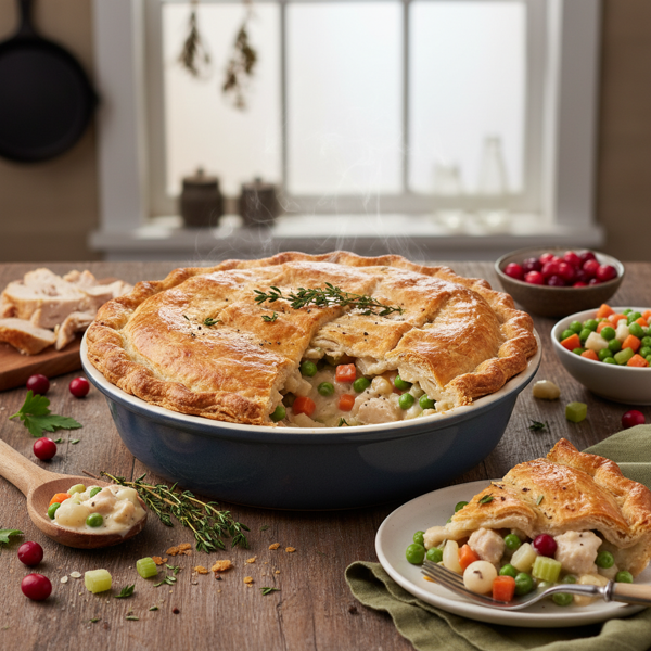 Savory Leftover Turkey Pot Pie recipe