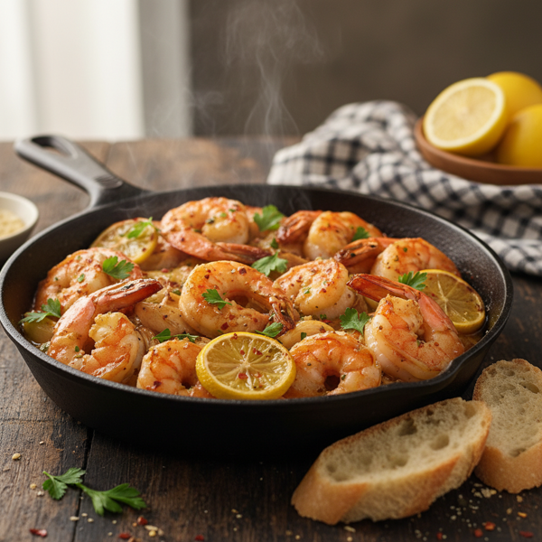 Savory Lemon-Garlic Jumbo Shrimp Bake recipe