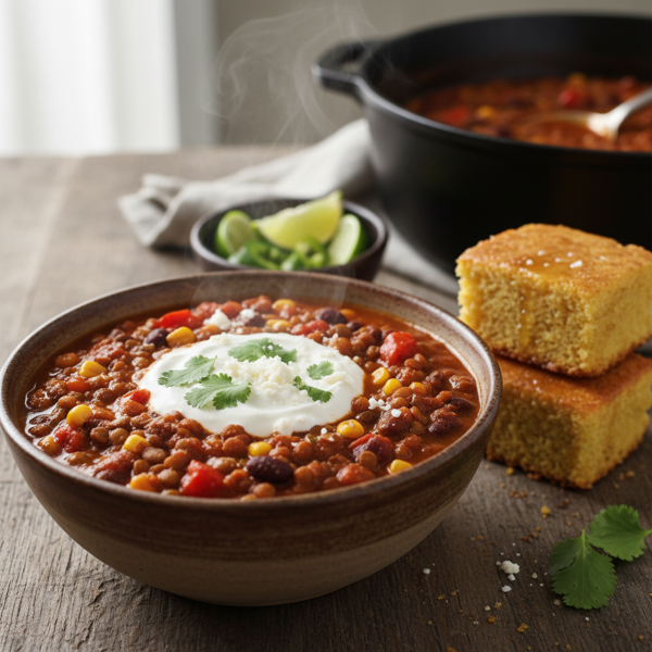 Savory Lentil Chili Delight recipe
