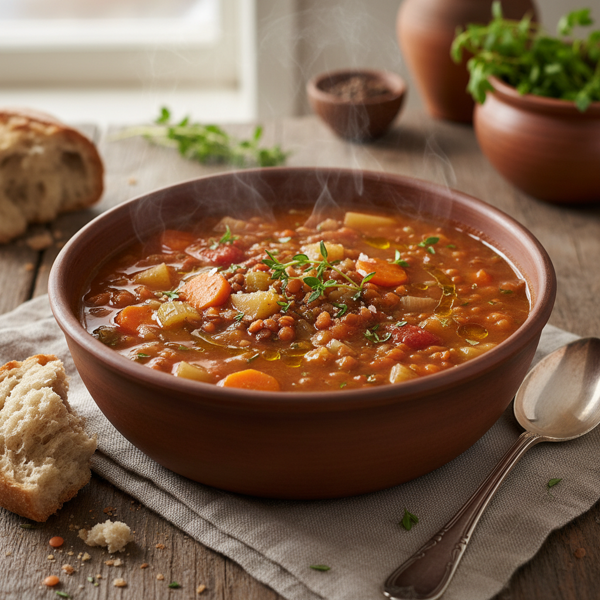 Savory Lentil and Vegetable Soup recipe