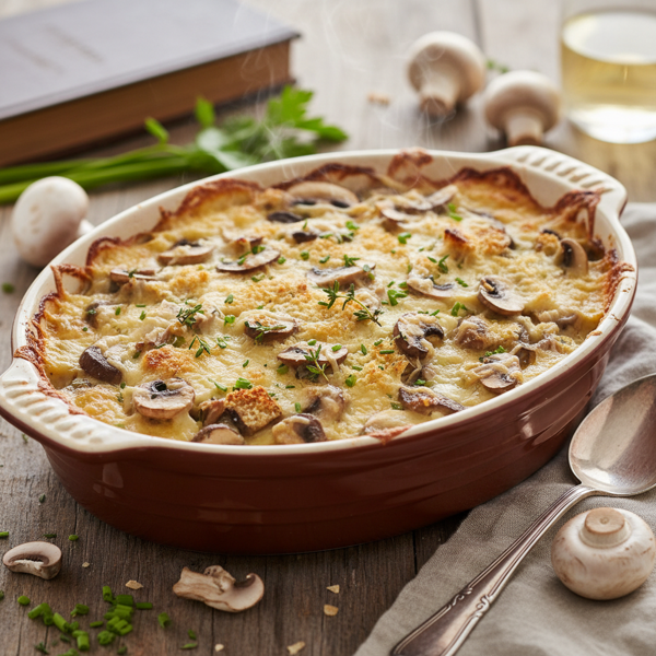 Savory Light Mushroom Gratin recipe