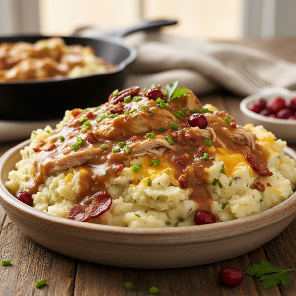Savory Loaded Thanksgiving Mashed Potatoes recipe