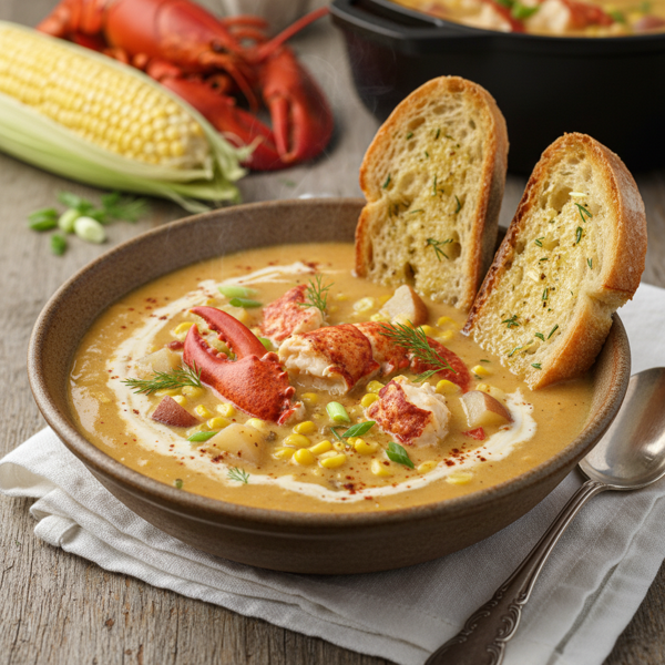 Savory Lobster and Corn Chowder recipe