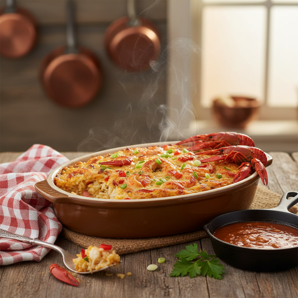 Savory Louisiana Crawfish Rice Bake recipe