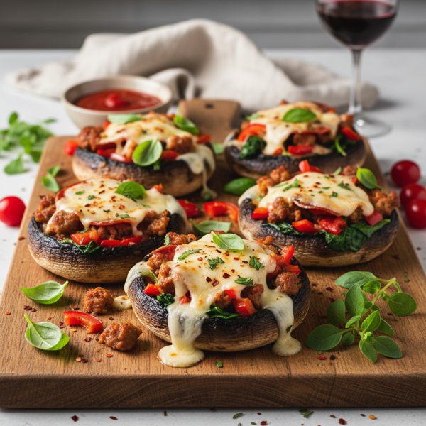 Savory Low-Carb Portabella Pizzas recipe