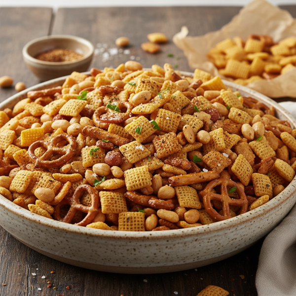 Savory Low-Fat Chex Snack Mix recipe