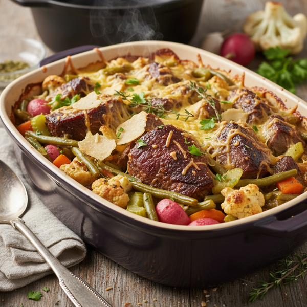 Savory Low Carb Pot Roast Casserole Bake recipe