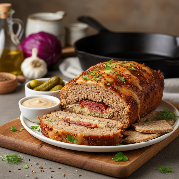 Savory Low Carb Reuben Meatloaf Delight recipe