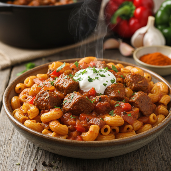 Savory Macaroni Beef Goulash recipe