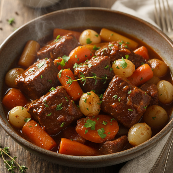 Savory Mahogany Beef Stew recipe