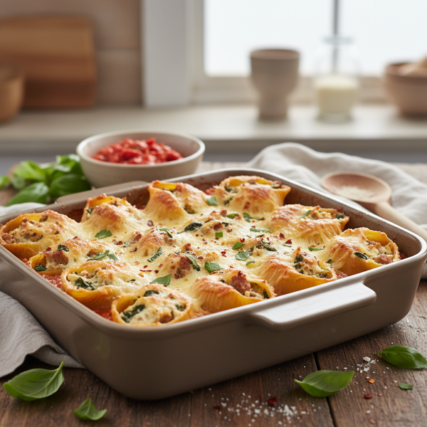 Savory Make-Ahead Stuffed Pasta Shells recipe