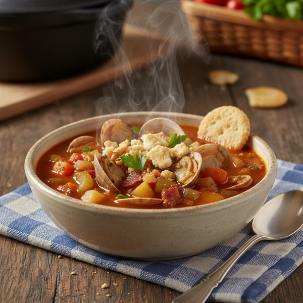 Savory Manhattan Clam Chowder Delight recipe