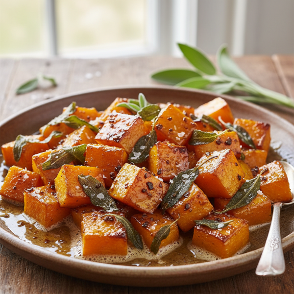 Savory Maple-Glazed Butternut Squash with Sage Brown Butter recipe