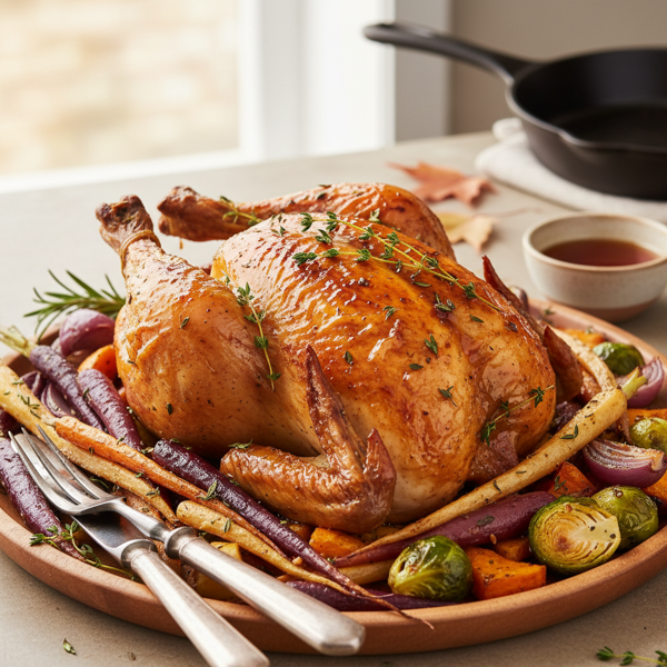 Savory Maple-Glazed Chicken with Seasonal Roasted Vegetables recipe