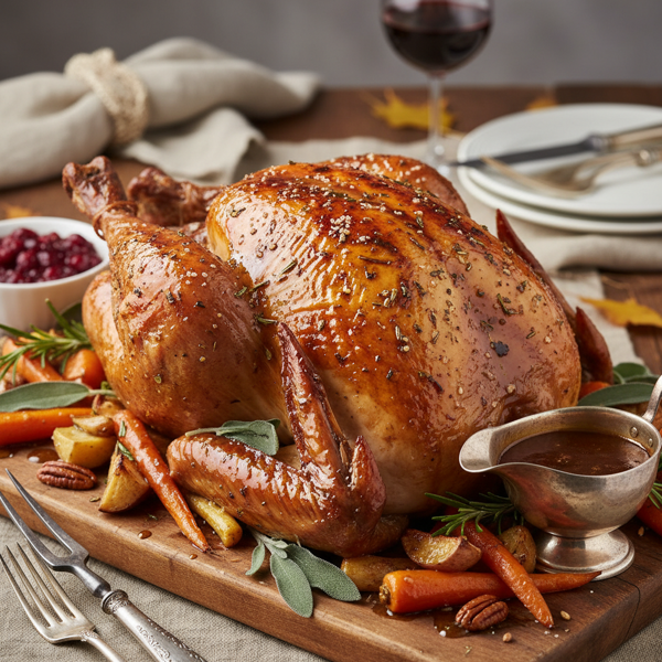 Savory Maple-Glazed Roast Turkey recipe