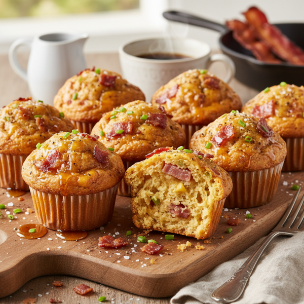 Savory Maple Bacon Breakfast Muffins recipe