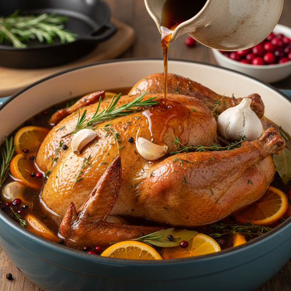 Savory Maple Garlic Turkey Brine recipe