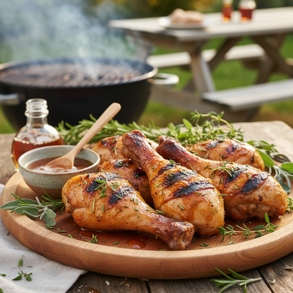Savory Maple Herb Grilled Drumsticks recipe