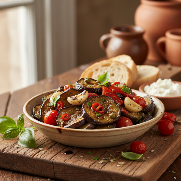 Savory Marinated Eggplant Antipasto recipe
