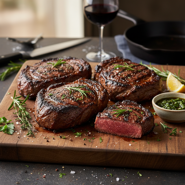 Savory Marinated Rib Eye Steaks recipe