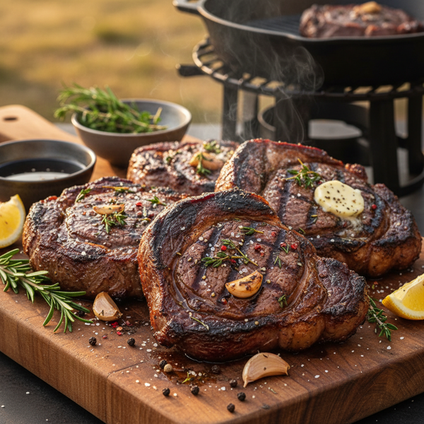 Savory Marinated Ribeye Steaks recipe