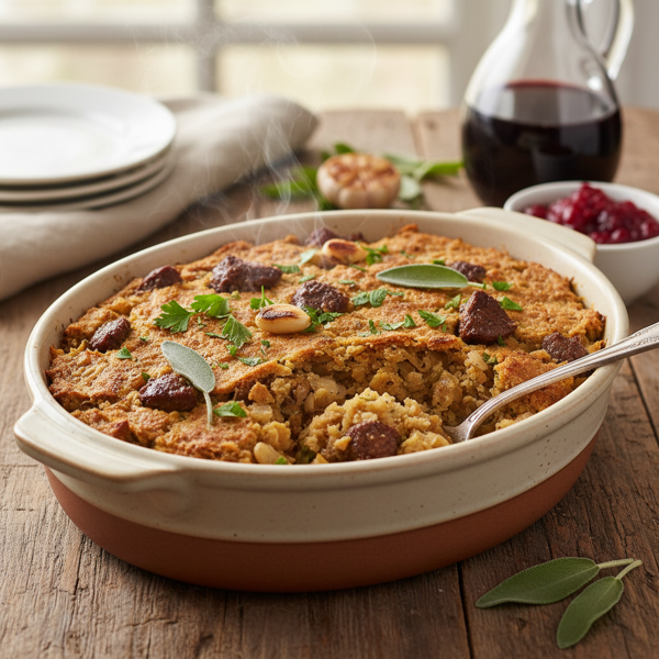 Savory Matzoh Stuffing with Chicken Livers recipe