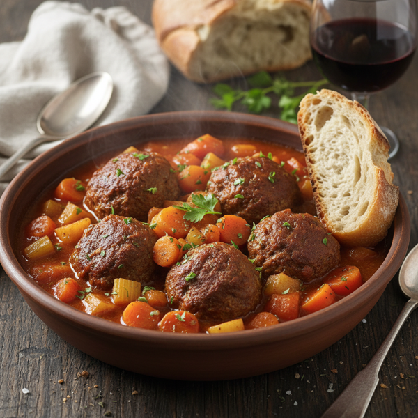 Savory Meatball Ragout with Hearty Vegetables recipe