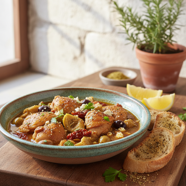Savory Mediterranean Artichoke Chicken Stew recipe