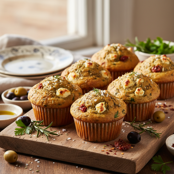 Savory Mediterranean Herb Muffins recipe